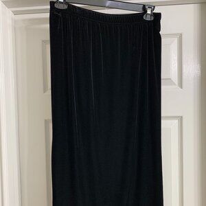 Sag Harbor Petite Women's Long Black Velour Skirt, Size Petite Medium